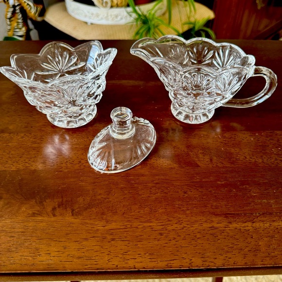 Vintage Sugar Bowl & Creamer Dublin Crystal by Shannon Crystal by Godinger 3 pc - Picture 2 of 3